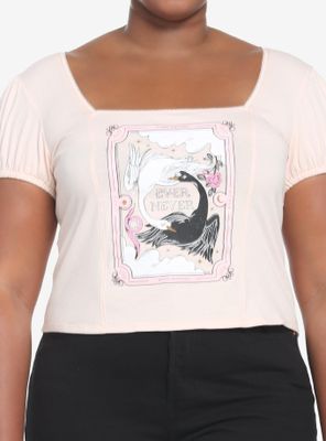 The School For Good And Evil Swan Girls Puff Sleeve Top Plus