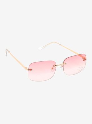 Y2K Pink Heart Rhinestone Sunglasses