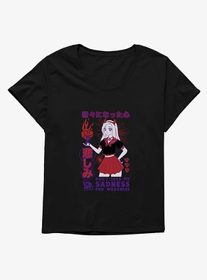 Anime Girl Sad For Weak Girls T-Shirt Plus
