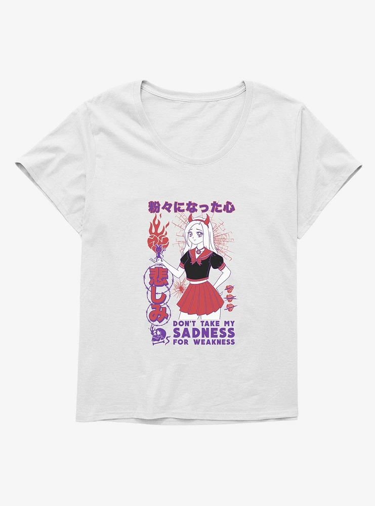 Anime Girl Sad For Weak Girls T-Shirt Plus