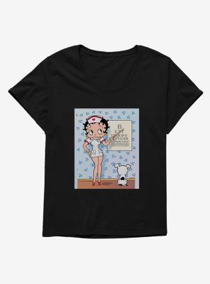 Betty Boop Snellen Eye Chart Womens T-Shirt Plus