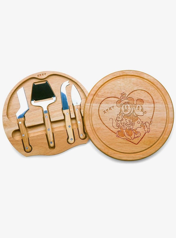 Disney Mickey and Minnie Mouse Heart Circo Cheese Cutting Board & Tools Set