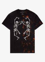 Skeletons Split Acid Wash Boyfriend Fit Girls T-Shirt