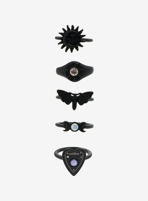 Black Planchette Celestial Ring Set
