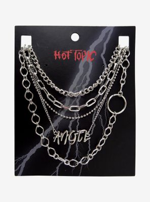 Multi-Chain Angel Nameplate Necklace
