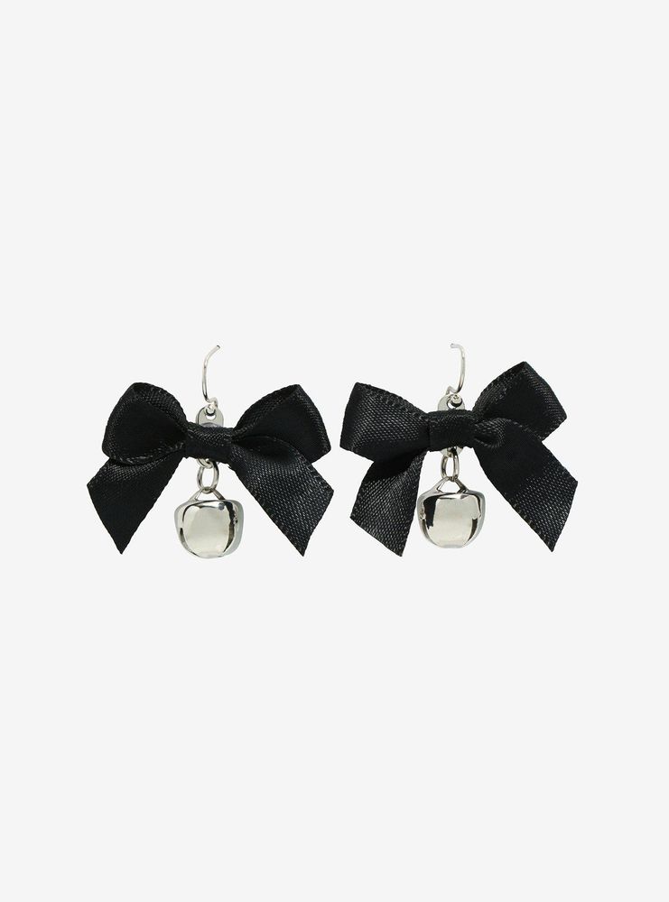 Black Bow & Bell Earrings