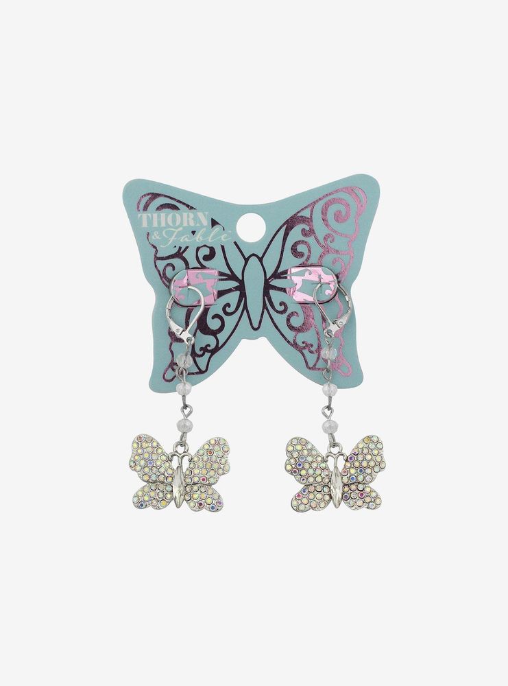 Bling Butterfly Drop Earrings