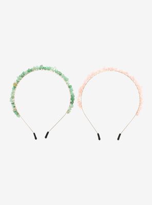 Rose & Emerald Stone Headband Set