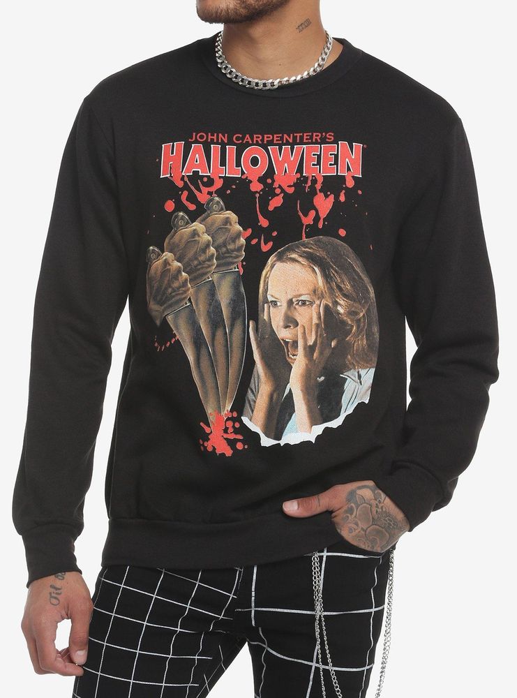 Hot Topic Halloween Laurie Strode Screaming Crewneck Sweatshirt