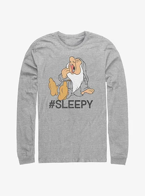 Disney Snow White and the Seven Dwarfs Hashtag Sleepy Long-Sleeve T-Shirt