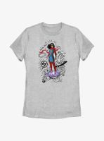 Marvel Ms. Hero Scribbles Womens T-Shirt