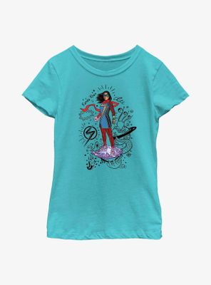 Marvel Ms. Hero Scribbles Youth Girls T-Shirt