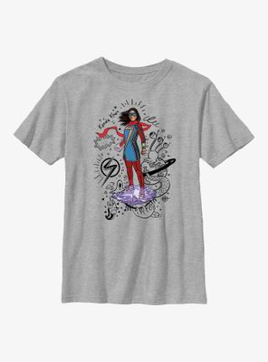Marvel Ms. Hero Scribbles Youth T-Shirt