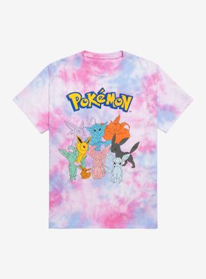 Pokemon Eeveelutions Tie-Dye Boyfriend Fit Girls T-Shirt