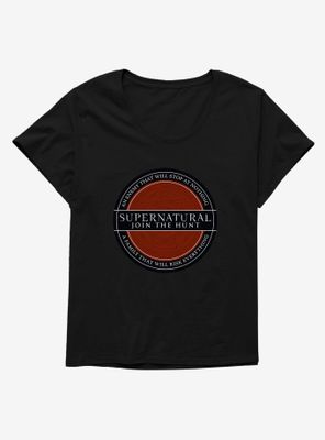 Supernatural Join The Hunt Family Seal Womens T-Shirt Plus