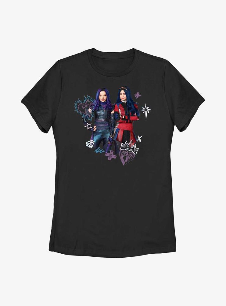 Disney Descendants Fierce Friends Mal Evie Womens T-Shirt