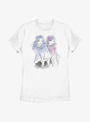 Disney Descendants Evie & Mal Watercolor Womens T-Shirt