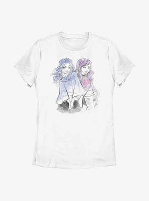 Disney Descendants Evie & Mal Watercolor Womens T-Shirt