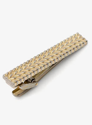 Antique Gold Herringbone Tie Bar