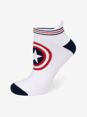 Marvel Captain America White Ankle Socks