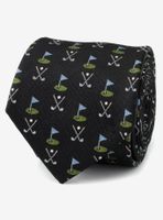 Golf Course Black Silk Men's Tie