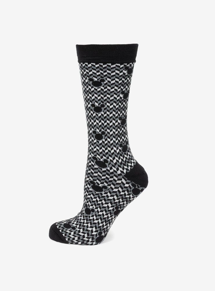 Disney  Mickey Mouse Silhouette Chevron Black Men's Socks