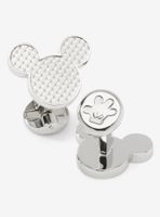 Disney Mickey Mouse Silhouette Basket Weave Cufflinks