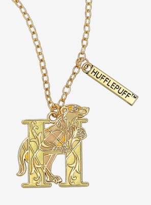 Harry Potter Hufflepuff Badger Stained Glass Necklace - BoxLunch Exclusive