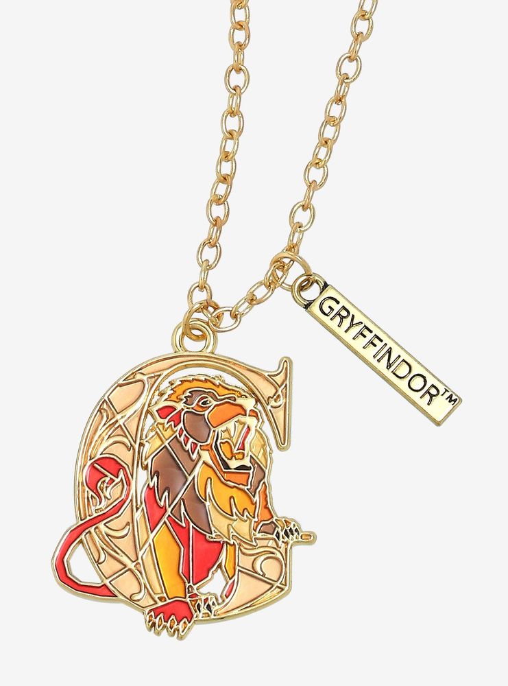 Harry Potter Gryffindor Lion Stained Glass Necklace - BoxLunch Exclusive