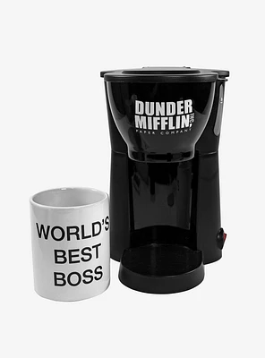 The Office Single Cup Coffee Maker with World's Best Boss Mug