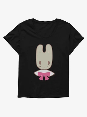 Marron Cream Pink Bow Bunny Girls T-Shirt Plus