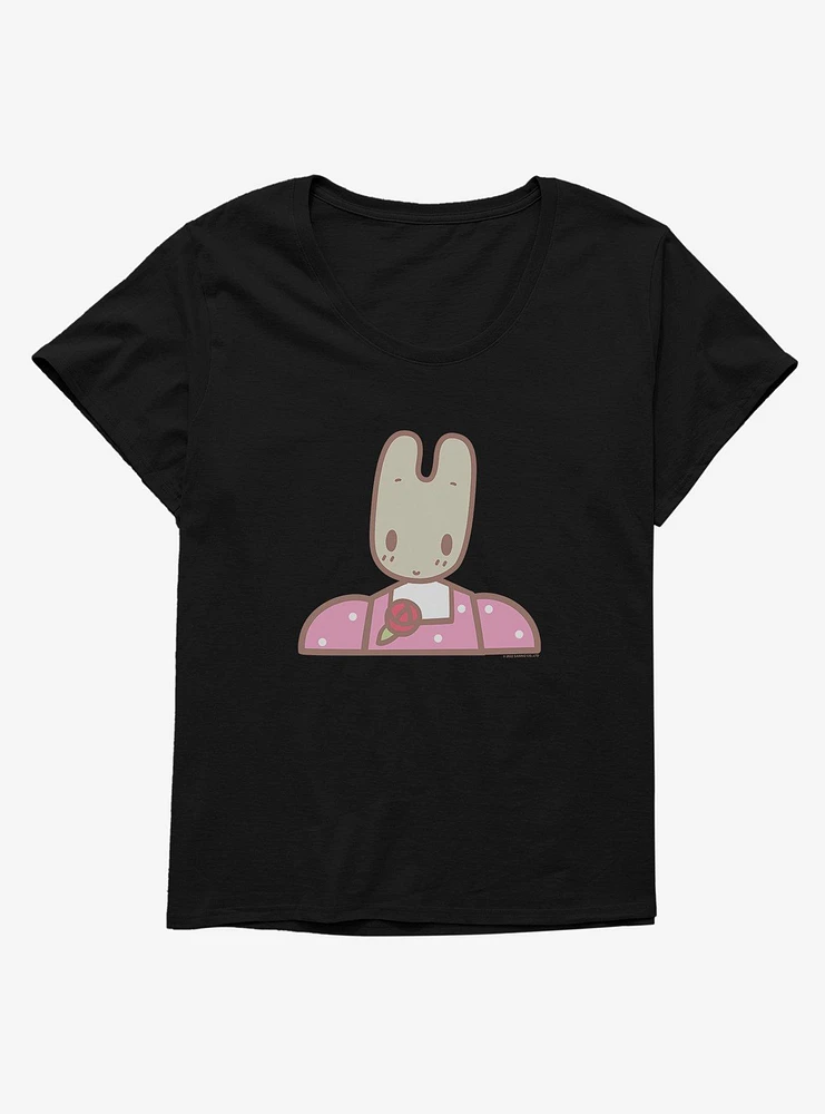 Marron Cream Pink Bunny Girls T-Shirt Plus