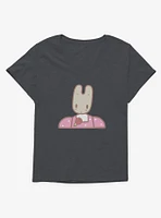 Marron Cream Pink Bunny Girls T-Shirt Plus