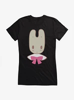 Marron Cream Pink Bow Bunny Girls T-Shirt