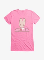 Marron Cream Pink Bunny Girls T-Shirt