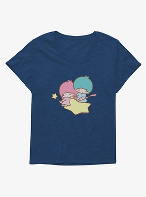 Little Twin Stars Flying Over Girls T-Shirt Plus