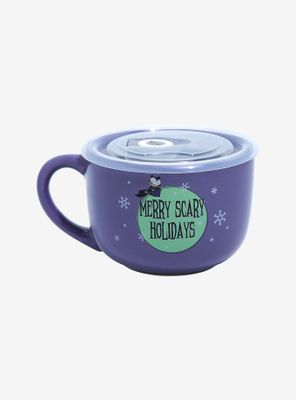 Disney The Nightmare Before Christmas Merry Scary Holidays Soup Mug with Lid