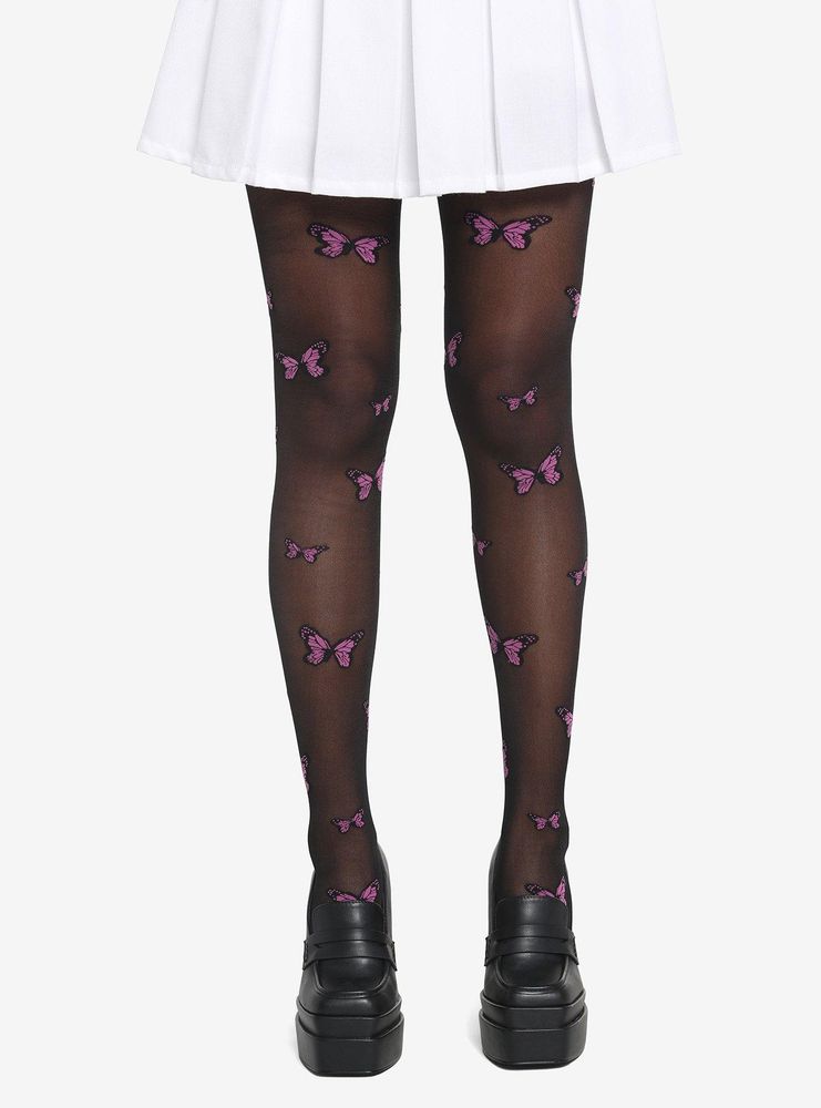 Hot Topic Purple Butterfly Tights