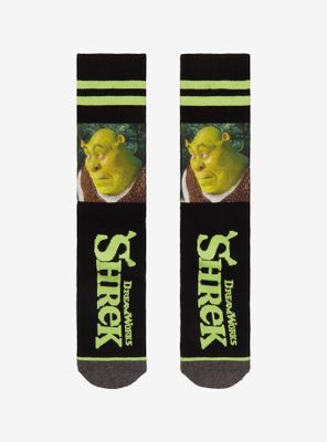 Shrek Meme Face Varsity Stripe Crew Socks