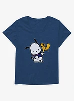 Pochacco Dancing With Mon-Mon Girls T-Shirt Plus