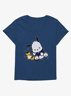 Pochacco Playing With Mon-Mon Girls T-Shirt Plus