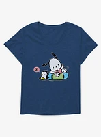 Pochacco Swimming & Good Vibes Girls T-Shirt Plus