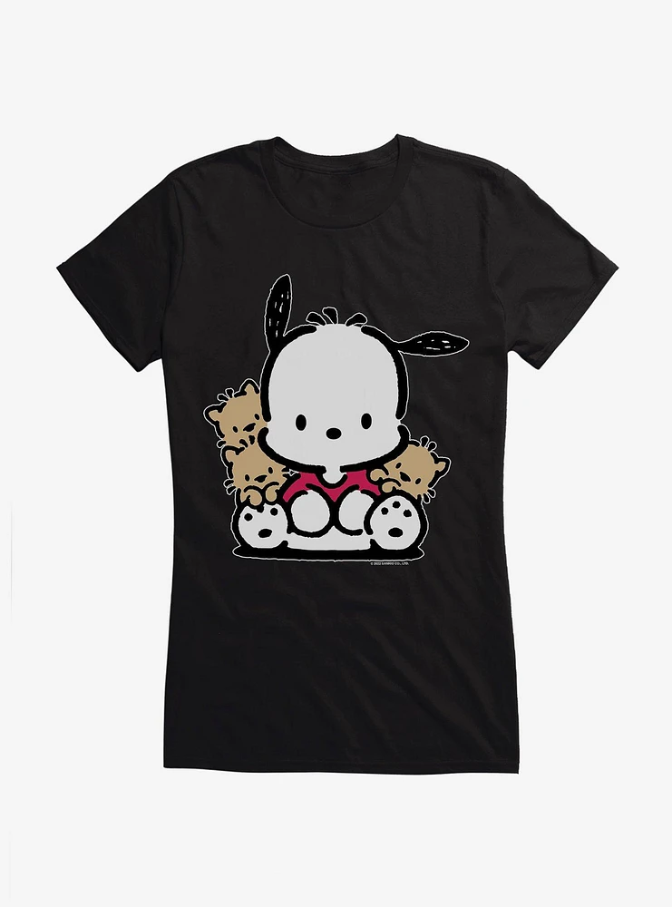 Pochacco Sitting With Friends Girls T-Shirt