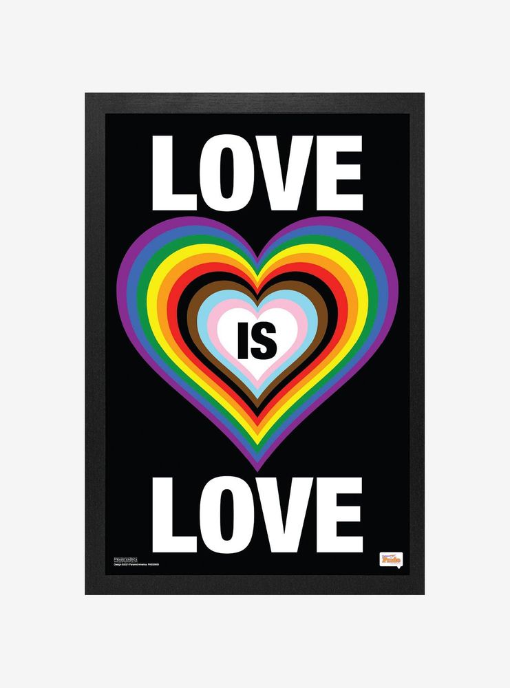 Love Yourself - Rainbow Heart Framed Poster