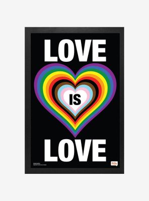 Love Yourself - Rainbow Heart Framed Poster