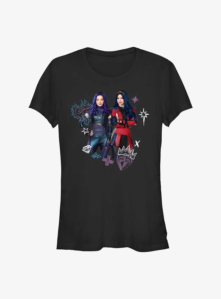 Disney Descendants Fierce Friends Mal Evie Girls T-Shirt