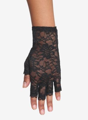 Black Lace Fingerless Gloves