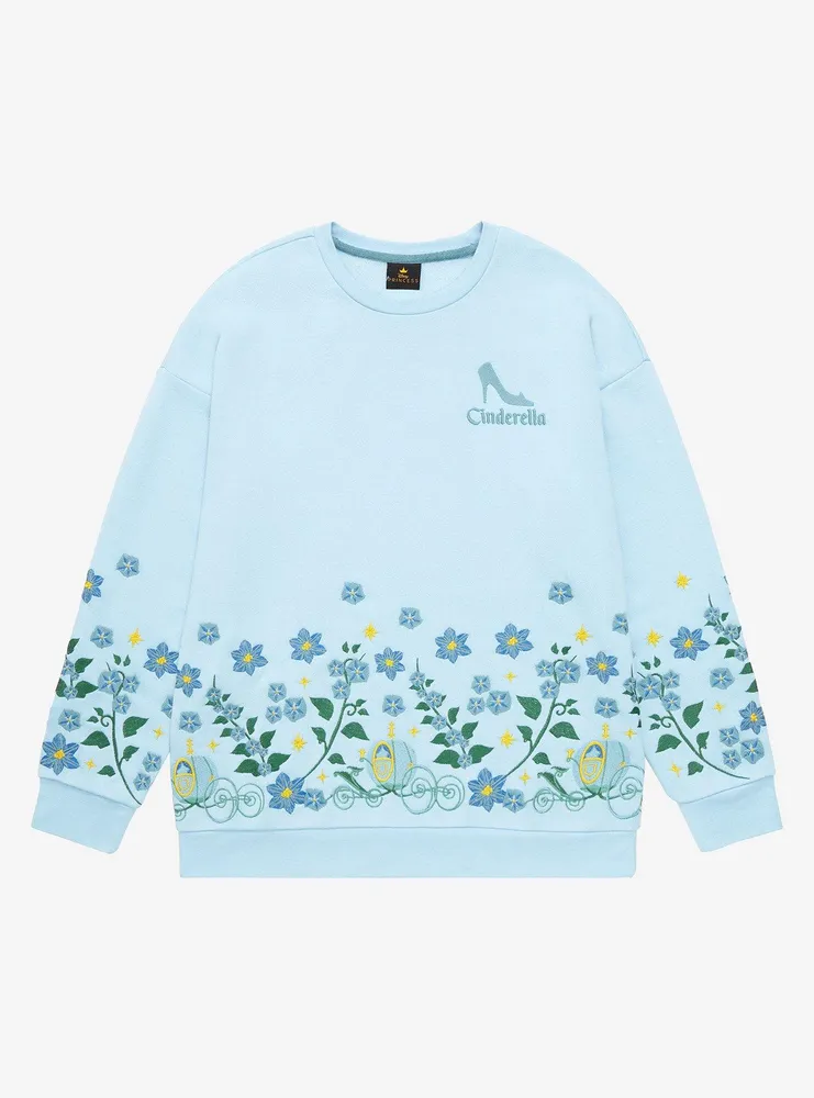 Disney Princess Cinderella Embroidered Floral Crewneck - BoxLunch Exclusive