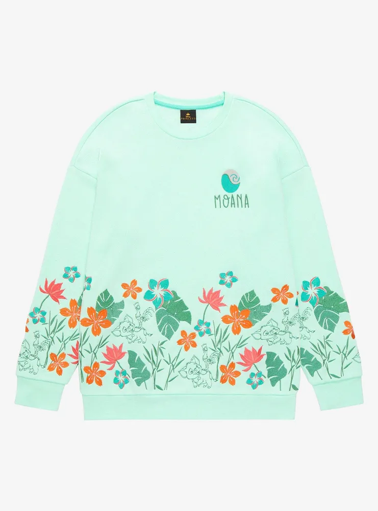 Disney Moana Pua & Heihei Floral Crewneck - BoxLunch Exclusive