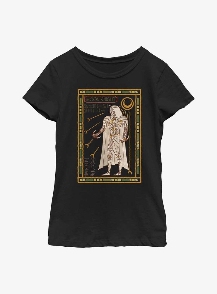 Marvel Moon Knight Tarot Hieroglyphics Youth Girls T-Shirt